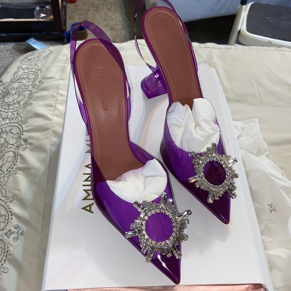 Amina Muaddi Shoes - Amina Muaddi begum pvc purple 38.5